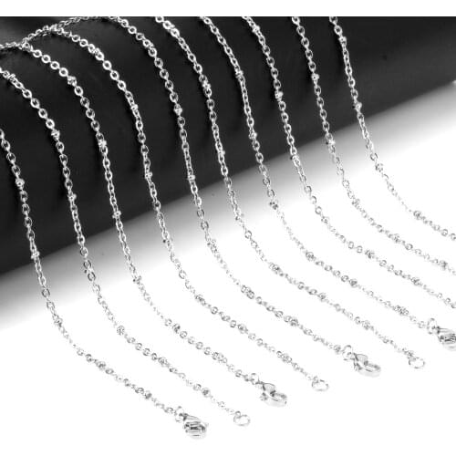 ASONSTEEL Wholesale 10pcs/lot Promotions Steel Chain Necklace Plated 18"20"22"24" Necklaces For Women Men Wholesale