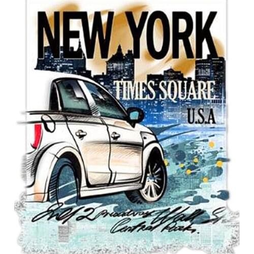 Biker Patches for clothing NEW YORK Car Picture Stickers Iron On Patch Transfer Strange Things Diy Clothes Painting Street Icon