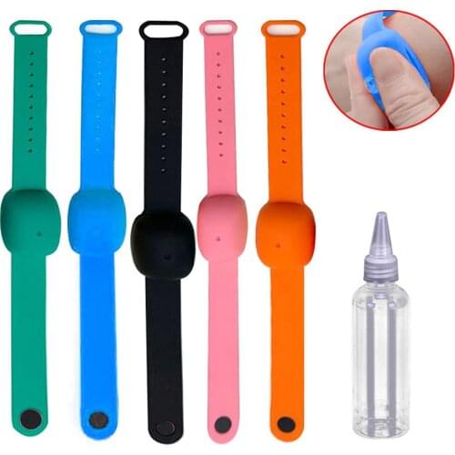 Wristband Hand Dispenser 10ml Portable Silicone Bracelet For Hand Sanitizer Dispensing Handwash Gel Outdoor Portable Watch