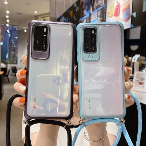 For Huawei P40 Pro Case Luxury Shockproof Necklace Lanyard Case for Huawei P30 Lite Mate 20 30 Pro Honor 20 30 Pro P Smart 2019