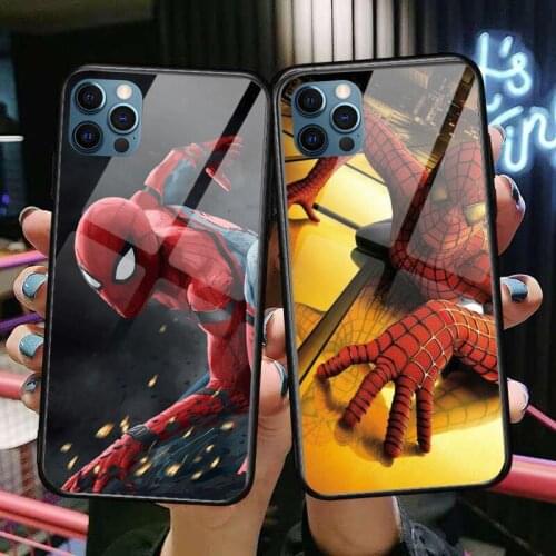 Tom Holland Spiderman Glass Case For iphone 12 11 Pro Max 12Pro XS Max XR X 7 8 Plus SE 2020 Case Tempered Back Cover