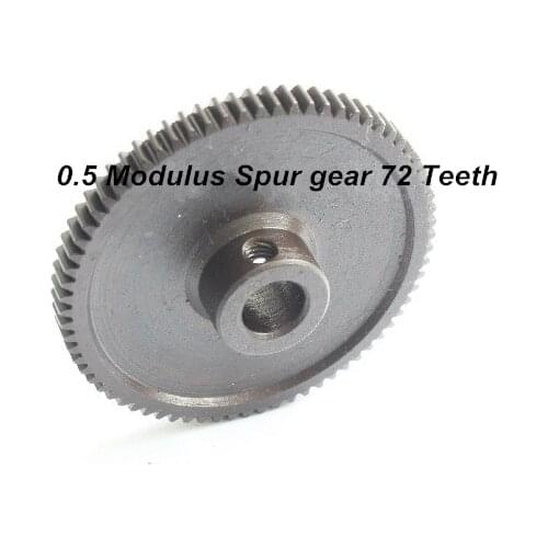 0.5 Modulus Spur Steel gear 72 Teeth Hole diameter 6MM Metal Gear 163 straight gear 0.5M 72T M3 screw