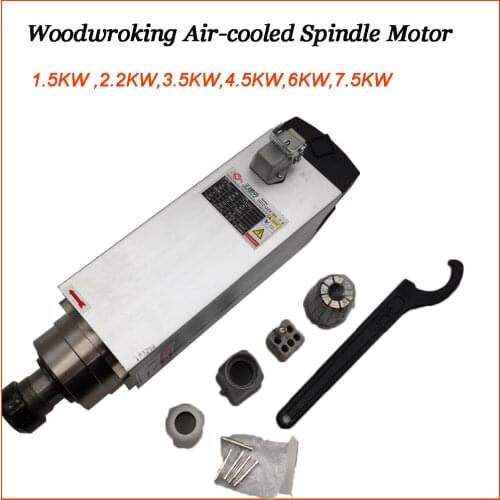 CNC Spindle Motor Air-cooled 1.5KW 2.2KW 3.5KW 4.5KW 6KW 7.5KW 18000rpm 220V 380V Spindle Motor for Router Milling Woodworking