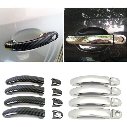 For Volkswagen VW Jetta MK5 2005-2011 Golf Plus Carbon Fiber Color Refit Chrome Door Handle Cover Trim Protection Sticker