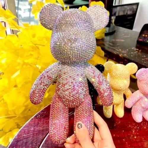 DIY Handmade Diamond Bear Rhinestone Mosaic Violence Bear Figurines Indoor Crafts Gift For Girlfriend Valentines Day Present