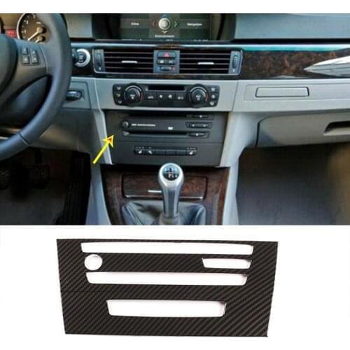 For BMW 3 SeriesE90 E91 05-12 ABS Carbon Fiber Texture Car Central Control CD Air Conditioning volume knob Panel Car Accessories