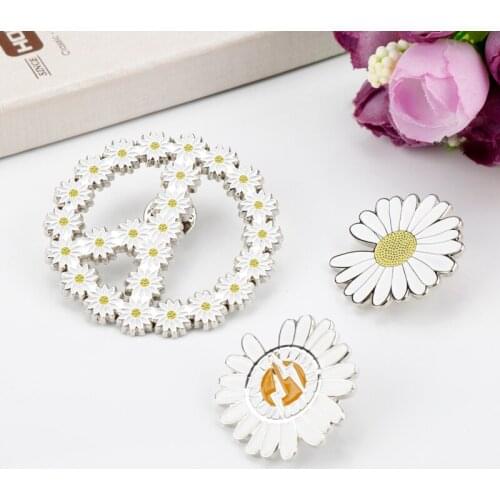 XEDZ plant enamel pin white bright chrysanthemum cool one summer for ladies shirt buttons simple fresh lapel brooch jewelry gift