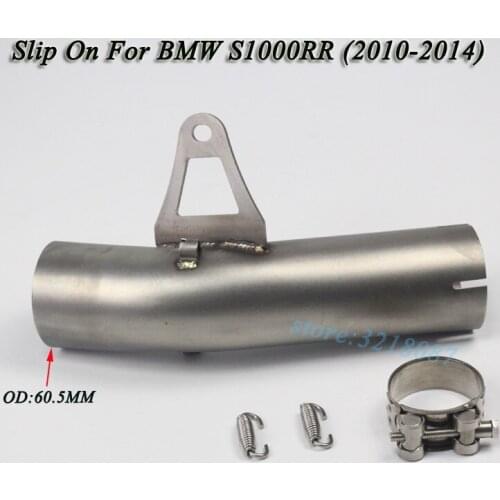 Exhaust Motorcycle Muffler Modified Stainless Steel Middle Link Pipe Silencieux Moto Slip On For BMW S1000RR 2010-2014