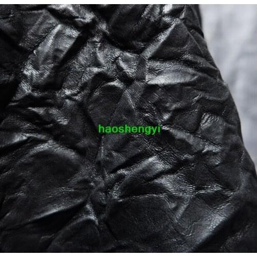 PU leather fabric, washed leather, wrinkled texture, matte frosted garment fabric / half a price