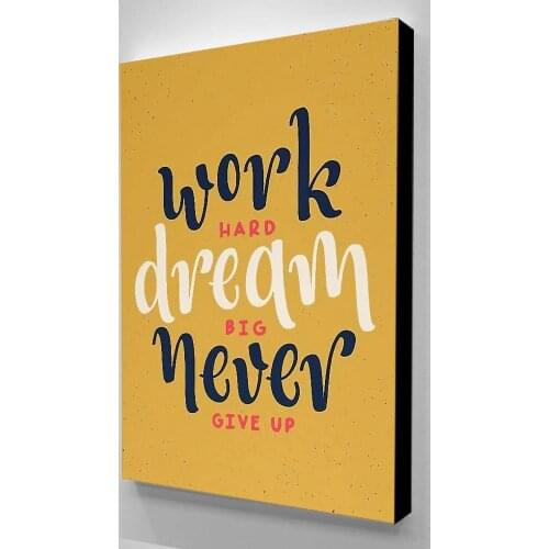 Canvas Paintings Work Hard Wall Artwork Dream Big Poster Pictures Aphorisms Prints Home Decor Letter Living Room Modular Frame