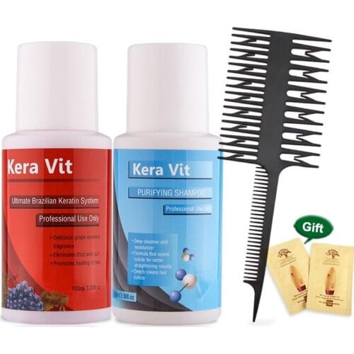 5 Formaldehyde Content Keratin Hair Treatment 100ML Keratin and Deep Clean Purifying Shampoo Straightening hair Repair Free Gift