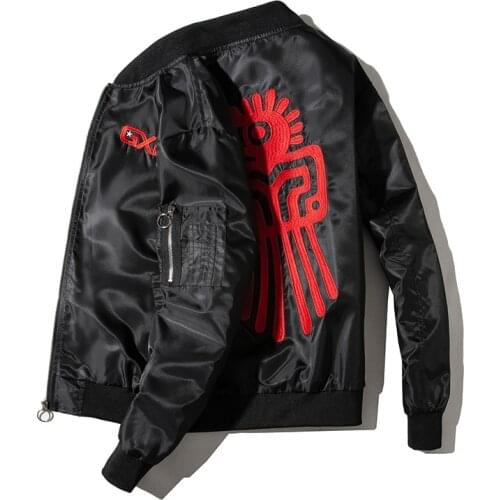 Bomber Jacket Men Animal Embroidery Jacket Men Women Casual Baseball Jacket Bird Fashion Streetwear Male Chamarras Para Hombre