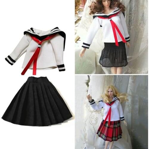 1:6 Scale Female Student Skirt Pleated Clothes Set Model For 12" Action Figure