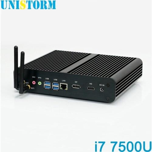 UNISTORM Intel Core i7 7500U 7th Gen Kaby Lake Mini PC Windows 10 Fanless Computer 4K HD Graphics 620 300M Wifi HDMI TV Box