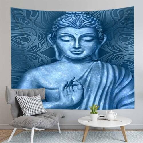 Smile Meditation Buddha 13 Sizes Tapestry Wall Hanging BOHO Mandala Walls Cloth Psychedelic Tablecloth For Home Decoration