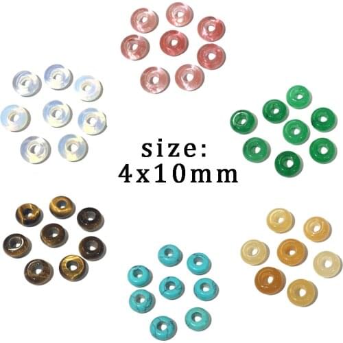 Natural Stone Loose Beads Big Hole Agated Tiger Eye Round Shape for Jewelry Making Necklace Bracelet Gifts for Women Size 4x10mm