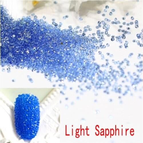 Non Hotfix Crystal Strass Rhinestones 1.2mm Light Sapphire Nail Art Crystals DIY 3D Gems decoration