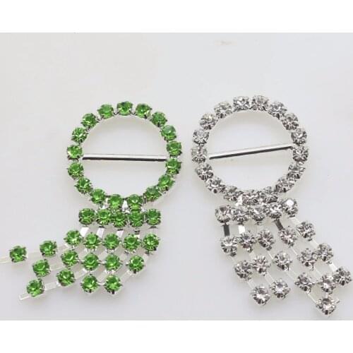 New 10pc 21*45mm colorful Rhinestone Buckle Octopus shape ribbon slider for Wedding invitations decoration bag shoes Accessories