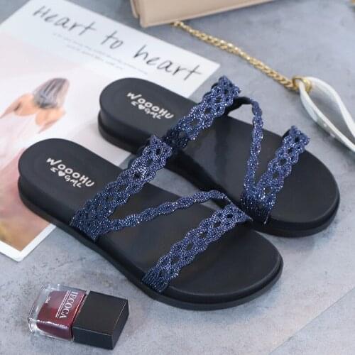 2021 New Fashion Semi-slippers, Soft Sole, Outdoor Wear A Word Belt with Hollow and Thick Sole Roman Sandals Womens Shoes