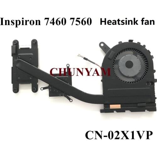 NEW Genuine AT1Q3003ZC0 For DELL Inspiron 14 7460 15 7560 Laptop CPU GPU heatsink Cooling FAN CN-02X1VP 2X1VP 100% Tested