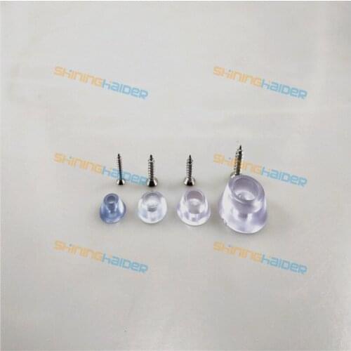 12PCS diameter 15mm 17mm 19mm and 27 transparent round rubber foot with bolt for table chair non-slip rubber feet with bolt