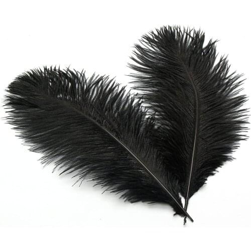 10Pcs/lot Natural Black Plume Ostrich Feathers Wedding Party Colored Feathers For Crafts DIY jewelry making Decoration 15-30CM
