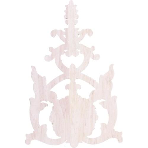 NHBR Rubber Wood Carved Applique Vintage Furniture Craft Decor