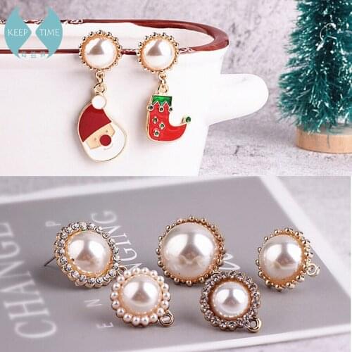 Ritoule DIY handmade ornaments accessories with drilled pearl earrings round strap material pendants