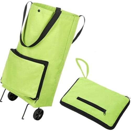 Folding Shopping Pull Cart Trolley Bag With Wheels Portable Travel Bag Foldable Shopping Bags Tug Trolley Vegetables Bags