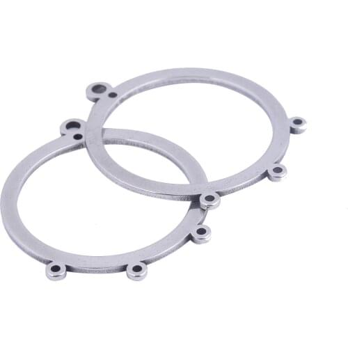 20pcs Stainless Steel Earring Connectors With Loops Diy Circle Charm Earring Findings For Jewelry Making