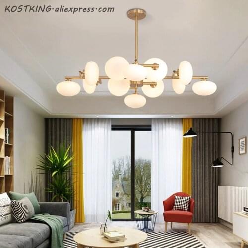 Modern Glass Magic Bean Chandeliers Living Room Dinning Room Lamps Creative Designer Round Bedroom Restaurant Light Fixtures