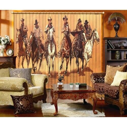 Customize size modern living room Office curtains High quality 3d curtain fabric horse curtains Home decorate