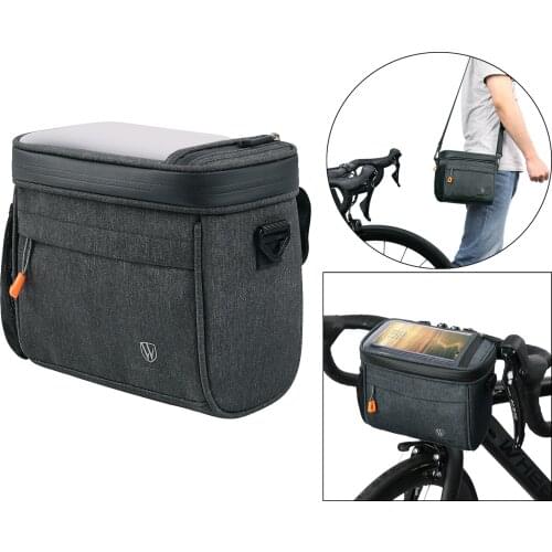 Bicycle Bag Touch Screen Waterproof Cycling Bike Head Tube Handlebar Cell Mobile Phone Bag Holder Mount Panniers Basket Storage