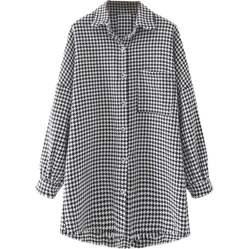 Za Women 2021 New Fashion Oversized Checked Woolen Plaid Jacket Coat Vintage Pocket Female Outerwear Chic Tops XITIMEAO