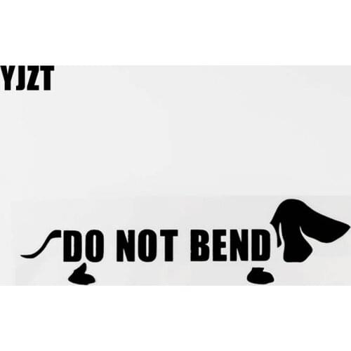 YJZT 18CM×4.5CM Fun Do Not Bend Vinyl Animal Dachshund Car Sticker Decal Black/Silver 8C-0332