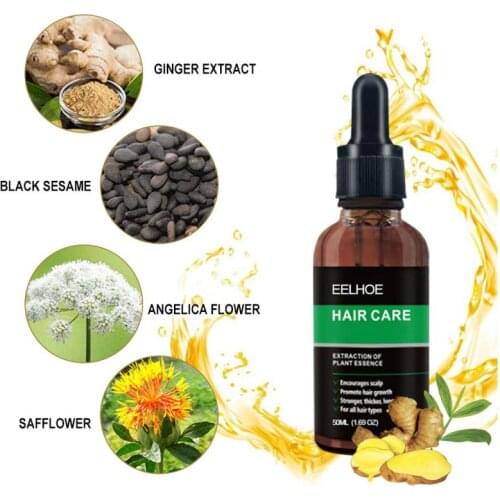 1 Pcs 10/20/30/50ml Transparent Powerful Hair Loss Treatment Ginger Hair Care Growth Serum Oil Repair the scalp Hair Oil TSLM1