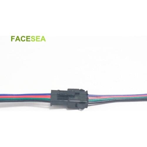 10 / 20 / 50pairs 4 Pin JST SM Connector Male to Female 4pin SM Plug Connector Cable for 5050/3528 2801 8806 RGB LED Strip