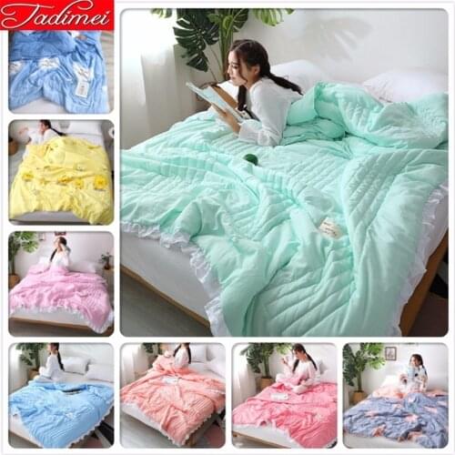 150x200 180x220 200x230 Summer Autumn Thin Quilt Adult Kids Boy Girl Bedspreads Blankets Single Twin Full Queen King Size 1.35m