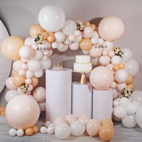 179Pcs/set Skin Balloons Garland Macaron Orange White Skin Color Balloon Arch for Wedding Party Decor Supplies Baby Shower Decor