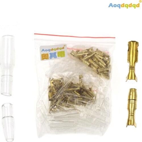 200/400PCS Car Truck Terminal Connectors 4mm Male/Female Tin Plated Terminal Connectors Plugs w/Sheath Kit Auto Wire Connector