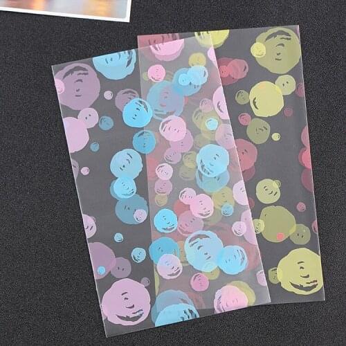 200PCS Cute Color Dot Cookie Plastic Bags Biscuit Cellophane Bags Wedding Favors and Gift Party Candy Bags Party Supplies