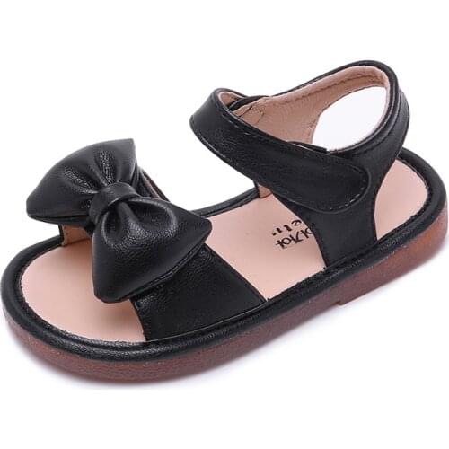 2021 New Baby Girls Sandals First Walkers 1-6 Years Toddler Sandals Girls Princess Dress Shoes Soft Bottom Bow Shoes Size 21-30