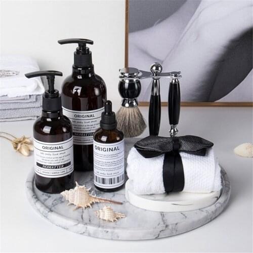 250ml 500ml Brown Bath Shampoo Bottle Scandinavian Detergent Storage Bottles Chic Hand Washing Liquid Lotion Bottle Sticker