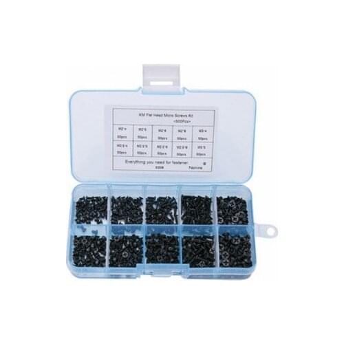 250Pcs/500Pcs M2 M2.5 M3 KM Screw Flat Head Phillips Screws Laptop Notebook Screws Set Kit for computer small screw