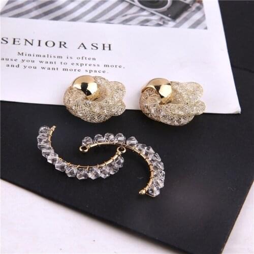 2p 2020 New Korean Temperament Alloy Wire Mesh Winding Statement Drop Earrings For Women Fashion Pendant Diy Jewelry Accessories