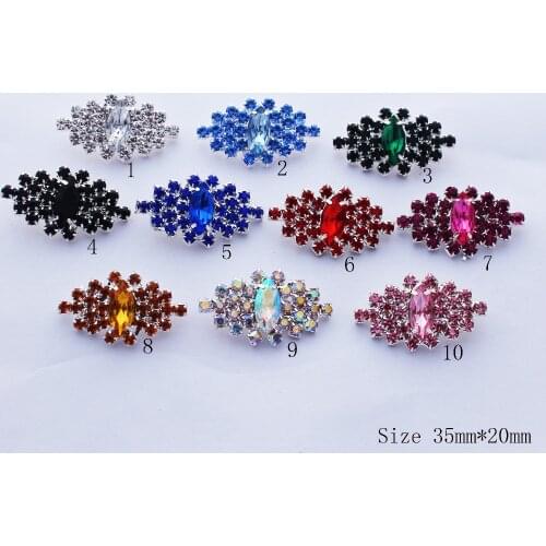 35mm*20mm 10pcs / lot Acryl rhinestone shank brooch button,Wedding Accessories For Hair Button Invitation