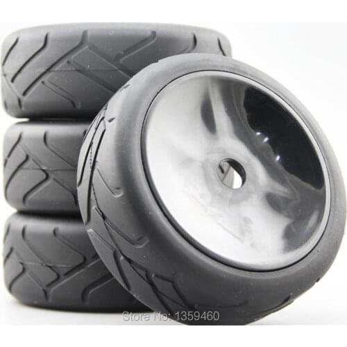 4pcs 1/8 Buggy Tire(YL) On Road Tyre 15% Reinforced Nylon Wheel (Black)fits for 1/8 Buggy GT XO-1 1/8 Tire 22008+26001