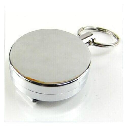 50 PCS Stainless Steel Retractable Key Chain Recoil Key Ring Heavy Duty Steel 60cm stainless steel rope nylon coating key clip