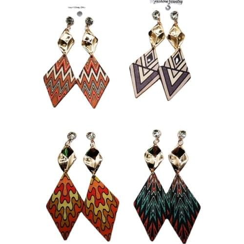 Free Shipping!2021 Big size Long African wooden earrings