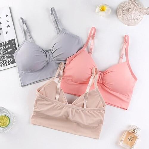 Push Up Bra Seamless Underwear Women Top Sexy Bras Thin Unwired Bralette Brassiere Bow Soft Comfort Lingerie Deep V Solid